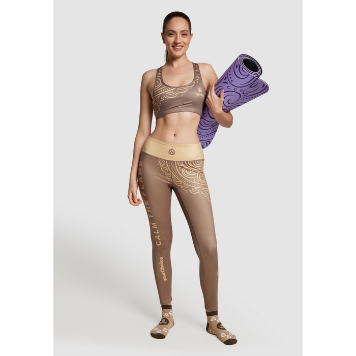 Leggings largos de cintura alta en poliéster elástico